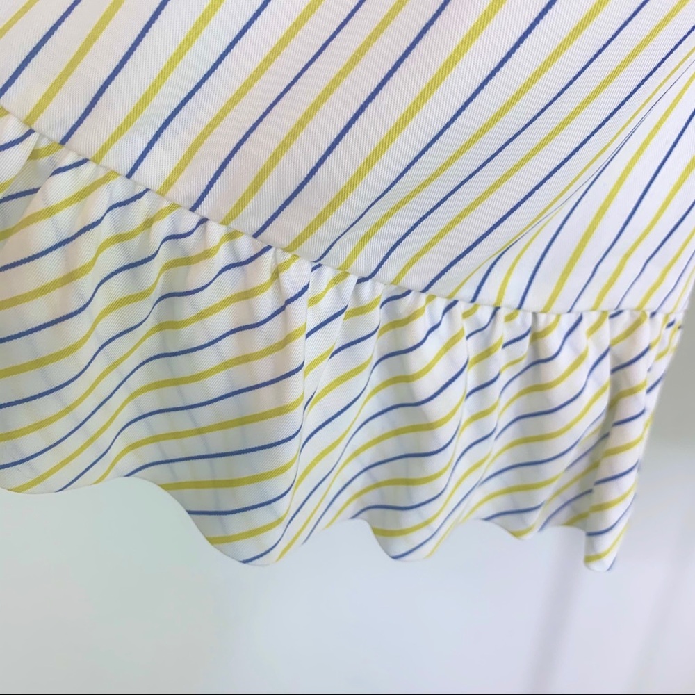Massimo Dutti V Back Striped Bell Sleeve Top 6 NWT - Picture 10 of 13